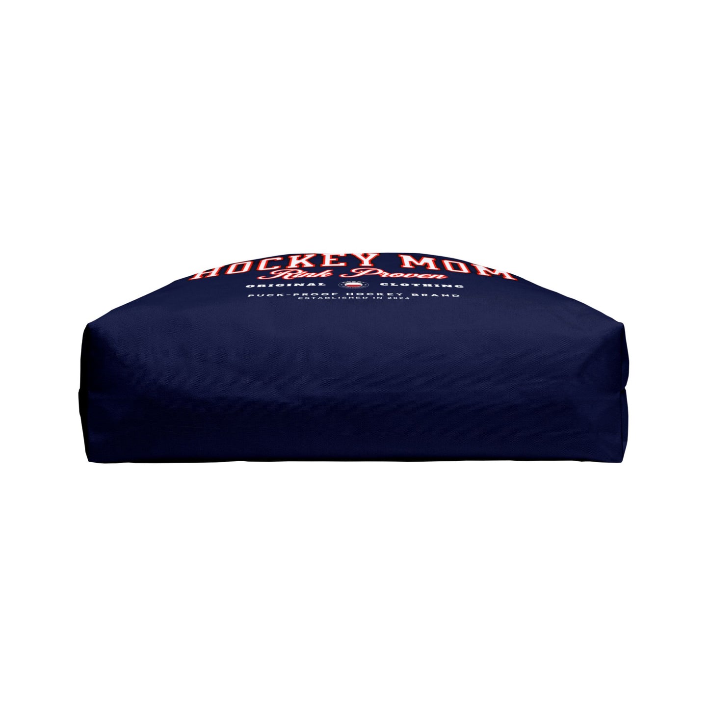 Rink Proven Hockey Mom weekender - GoBoi Store - Hockey Mom weekender tote bag is perfect for those who need to bring along a little bit of everything but prefer to travel light. The classic design pairs beautifully with any outfit, whether you're heading to the rink, a shopping spree, or the beach. This lightweight yet durable tote is spacious enough to easily fit a fleece blanket and all your rink-day essentials. Black interior lining, black handles T-bottom construction Assembled in the USA