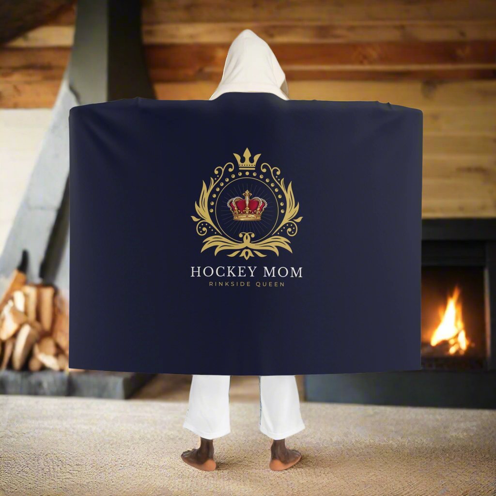 Rinkside Queen sherpa fleece blanket - GoBoi Store - In our Rinkside Queen collection, you'll find more than just apparel – you'll find a reflection of your own noble spirit. Each piece is crafted with care and reverence, a symbol of the passion and dedication that define us as hockey moms.