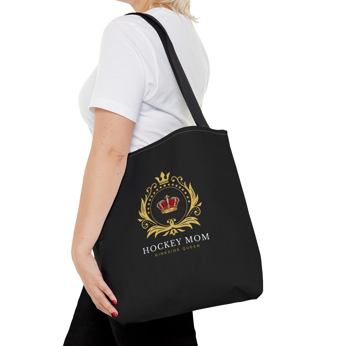 Rinkside Queen tote bag - GoBoi Store - From the crack of dawn practices to the exhilarating thrill of game day, we are the unwavering force on the sidelines, cheering on our beloved players with every ounce of our being.