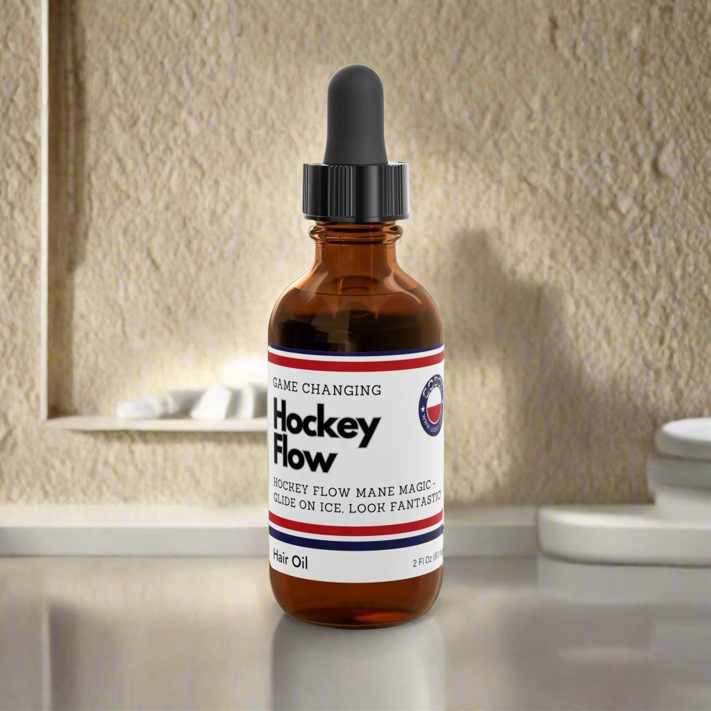 Hockey Flow hair oil - GoBoi Store - Hockey Flow Hair Oil – the ultimate secret weapon for hockey players craving unbeatable style! Crafted with premium ingredients and designed specifically for the needs of hockey players, this hair oil ensures your locks stay sleek and polished, ready to take on the competition. Say hello to confidence, swagger, and legendary hair – courtesy of Hockey Flow Hair Oil.