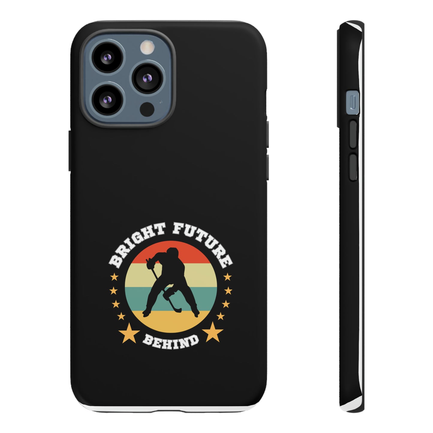 Bright Future phone case - GoBoi Store - Didn't quite make it to the NHL? No worries, neither did we. But hey, at least we've got these awesome phone cases to console us. Who needs the pros when you've got style like this? Materials: 100% polycarbonate (shell), 100% TPU (lining) Dual layer case for extra durability and protection Supports wireless charging (not including MagSafe) Stylish matte finish Clear, open ports for connectivity