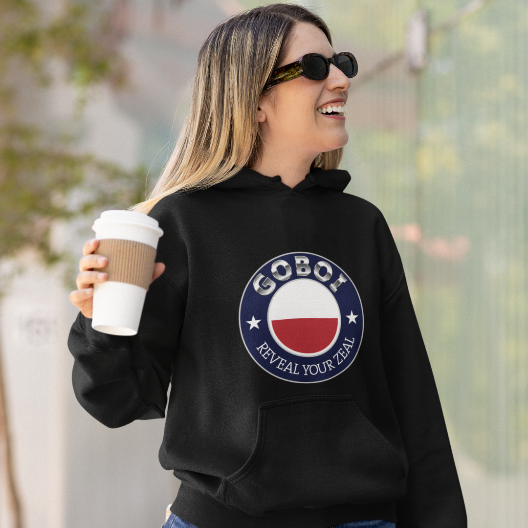 GoBoi Logo hoodie - GoBoi Store - Step into the world of timeless elegance and pure athletic spirit with our GoBoi collection. Crafted with precision and designed for champions, each piece exudes quality, sophistication, and a passion for the game. This hoodie is made with a thick blend of cotton and polyester, it feels plush, soft and warm, a perfect choice for any cold day.