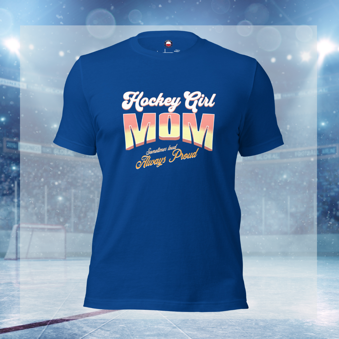 Hockey Girl Mom tee - GoBoi Store - For the proud mama who brings all the flavor to the rink. With delicious colors and a style that’s as vibrant as her spirit, this tee celebrates every goal and every moment! We’re gonna make you an offer you can’t refuse: the best 100% cotton tee you’ve ever tried. Pre-shrunk fabric? Check. Side-seamed construction? Check. Best fit ever? Double check.