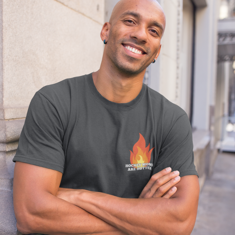 Hockey Moms Are Hotter tee - GoBoi Store - For all who love and admire these hot creatures, join us in honoring the fierce and fabulous Hockey Moms who bring the heat to every game.