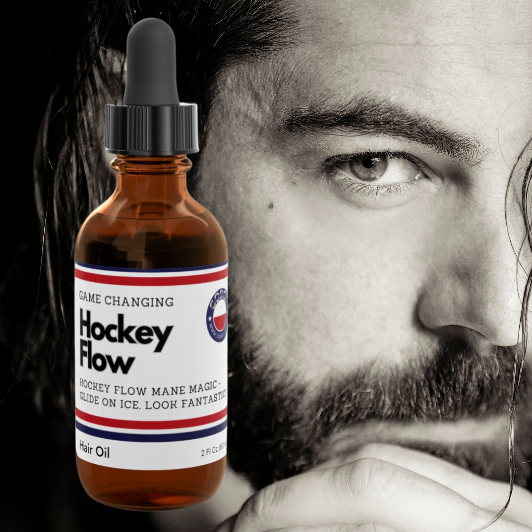 Hockey Flow hair oil - GoBoi Store - Hockey Flow Hair Oil – the ultimate secret weapon for hockey players craving unbeatable style! Crafted with premium ingredients and designed specifically for the needs of hockey players, this hair oil ensures your locks stay sleek and polished, ready to take on the competition. Say hello to confidence, swagger, and legendary hair – courtesy of Hockey Flow Hair Oil.