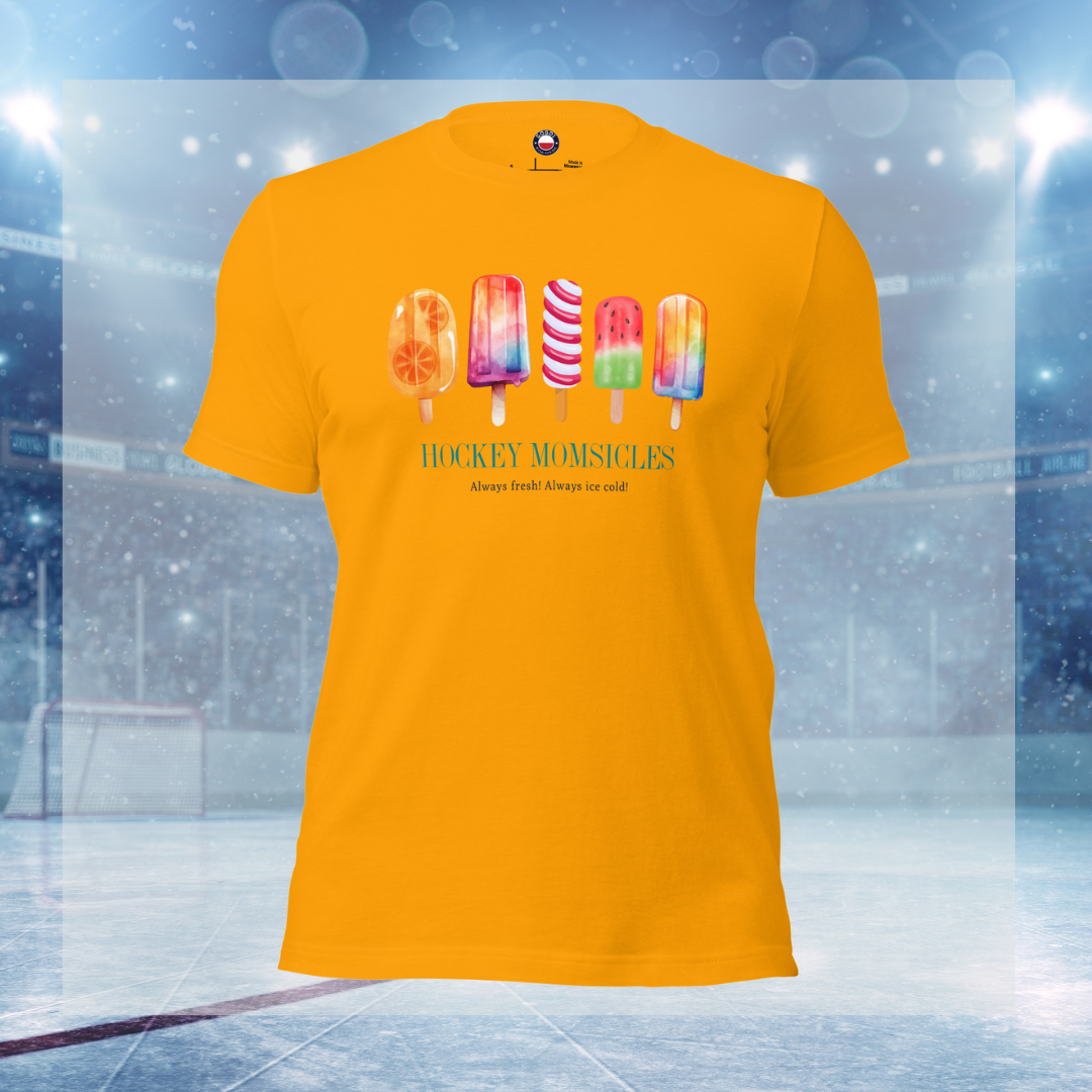 Hockey Momsicles t-shirt - GoBoi Store - Raise your gloves in admiration to Hockey Momsicles – the super cute and cool leaders of the frozen domain! We’re gonna make you an offer you can’t refuse: the best 100% cotton tee you’ve ever tried. Pre-shrunk fabric? Check. Side-seamed construction? Check. Best fit ever? Double check.