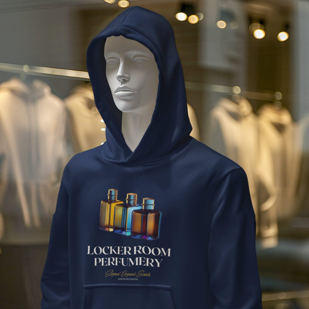 Locker Room Perfumery hoodie - GoBoi Store - Picture it: the smell of excitement mingling with the echoes of cheers and high-fives. That's the aroma of success, my friend. Welcome to Locker Room Perfumery, where every scent tells a story of hard work, passion, and the sweet smell of victory! This hoodie is made with a thick blend of cotton and polyester, it feels plush, soft and warm, a perfect choice for any cold day.