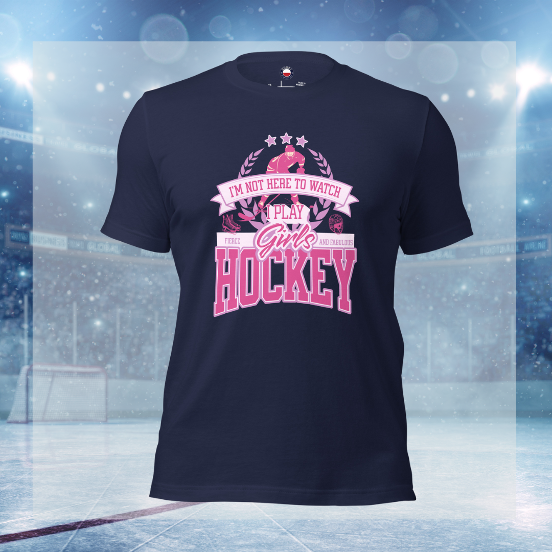 Girls Hockey tee - GoBoi Store -  Not on the sidelines—she’s here to play. And oh boy, she plays with heart on fire ❤️🔥 T-shirts are a dime a dozen, but this one stands out from the pack. It’s super soft, breathable, and has just the right amount of stretch. Need we say more?