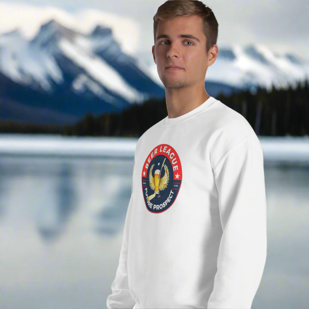Beer League Sweatshirt - GoBoi Store - Beer League Sweatshirt: Made for those rising stars who honestly live for late nights, laced-up skates, and post-game brews π»π.A sturdy and warm sweatshirt bound to keep you warm in the colder months. A pre-shrunk, classic fit sweater thatβs made with air-jet spun yarn for a soft feel.