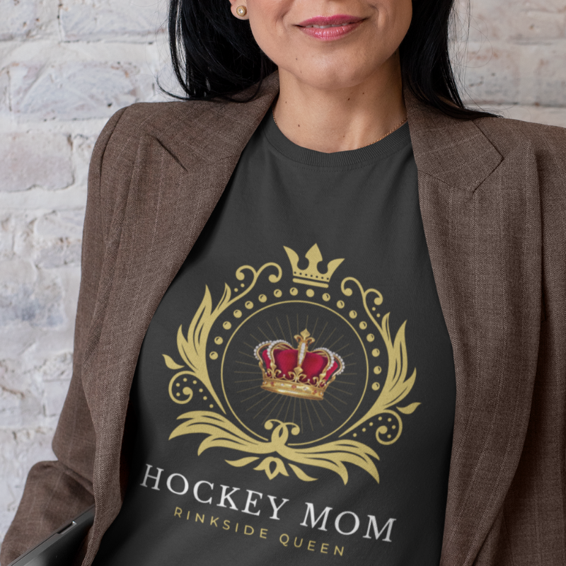 Rinkside Queen t-shirt - GoBoi Store - Step into the spotlight with our Rinkside Queen collection – a tribute to the indomitable spirit of hockey moms everywhere. Everyone needs the perfect t-shirt to complement an everyday, laid-back look. The ideal top for so many occasions, this lightweight cotton tee will keep you comfy and looking smart.