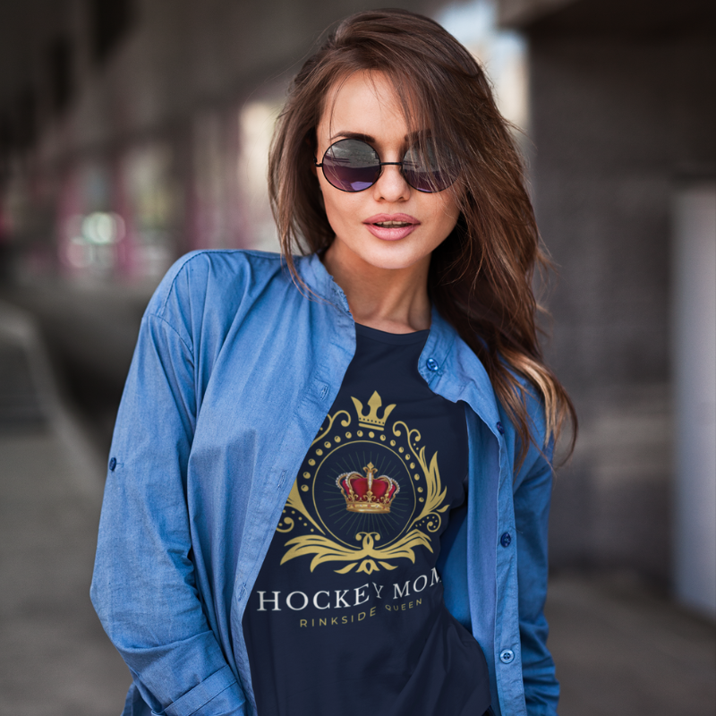 Rinkside Queen t-shirt - GoBoi Store - Step into the spotlight with our Rinkside Queen collection – a tribute to the indomitable spirit of hockey moms everywhere. Everyone needs the perfect t-shirt to complement an everyday, laid-back look. The ideal top for so many occasions, this lightweight cotton tee will keep you comfy and looking smart.