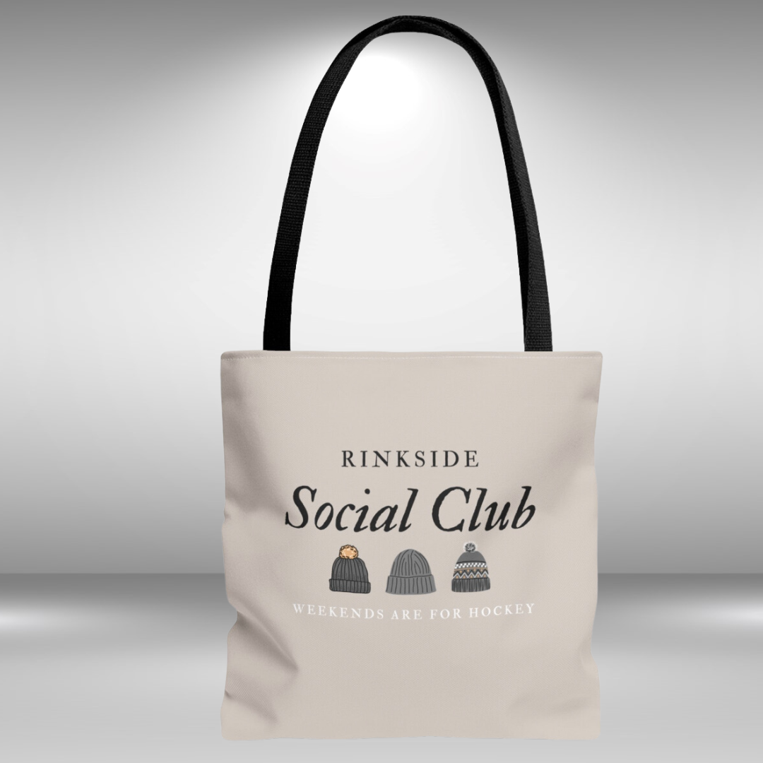Social Club tote bag - GoBoi Store - Welcome to the Rinkside Social Club! Join us in the heart of the hockey community, where friendships are forged and memories are made.