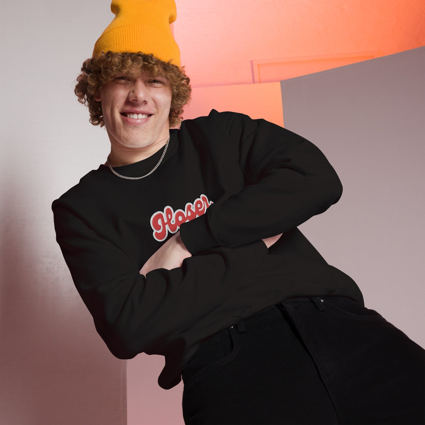Hoser Embroidered Sweatshirt - GoBoi Store - For rink rats who can handle the chirps. Wear it like a badge, eh? A sturdy and warm sweatshirt bound to keep you warm in the colder months. Awesome embroidery. A pre-shrunk, classic fit sweater that’s made with air-jet spun yarn for a soft feel.
