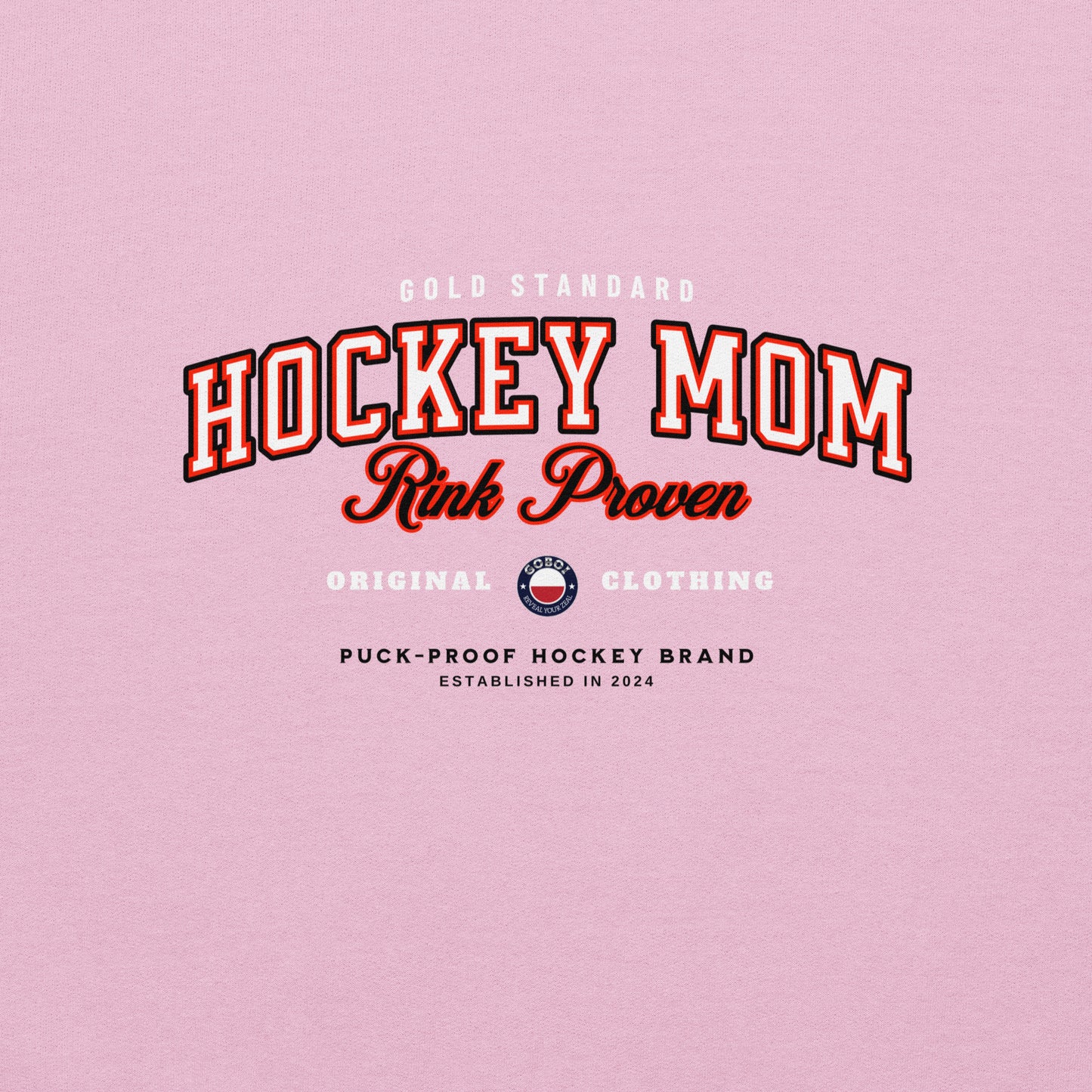 Rink Proven Hockey Mom Sweatshirt - GoBoi Store - For the moms who’ve seen it all—early mornings, rink-side cheers, and endless gear hauls. This classic varsity-style sweater shows you’re not just any hockey mom; you’re rink proven. Wear it with pride!A sturdy and warm sweatshirt bound to keep you warm in the colder months. A pre-shrunk, classic fit sweater that’s made with air-jet spun yarn for a soft feel.