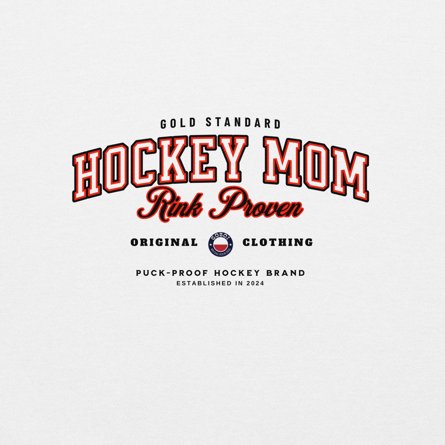 Rink Proven Hockey Mom Sweatshirt - GoBoi Store - For the moms who’ve seen it all—early mornings, rink-side cheers, and endless gear hauls. This classic varsity-style sweater shows you’re not just any hockey mom; you’re rink proven. Wear it with pride!A sturdy and warm sweatshirt bound to keep you warm in the colder months. A pre-shrunk, classic fit sweater that’s made with air-jet spun yarn for a soft feel.