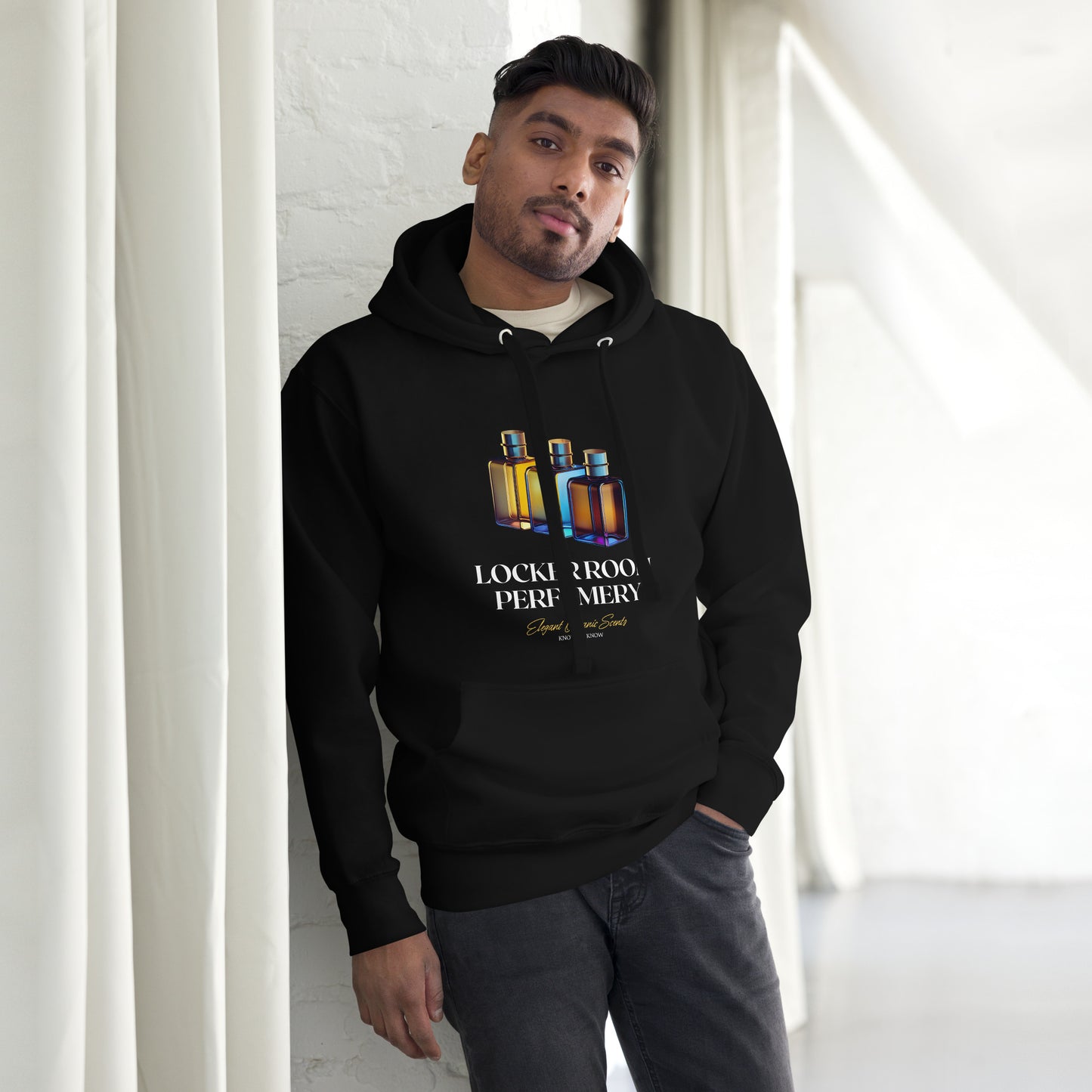Locker Room Perfumery hoodie - GoBoi Store - Picture it: the smell of excitement mingling with the echoes of cheers and high-fives. That's the aroma of success, my friend. Welcome to Locker Room Perfumery, where every scent tells a story of hard work, passion, and the sweet smell of victory! This hoodie is made with a thick blend of cotton and polyester, it feels plush, soft and warm, a perfect choice for any cold day.