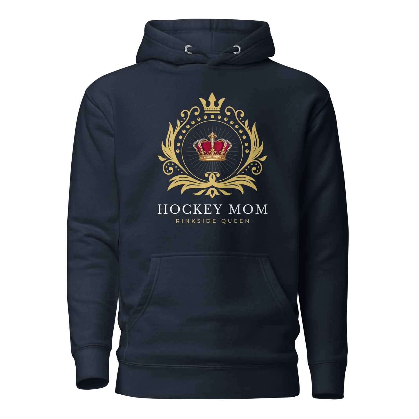 Rinkside Queen hoodie - GoBoi Store - Step into the spotlight with our Rinkside Queen collection – a tribute to the indomitable spirit of hockey moms everywhere. With hearts as vast as the ice itself, we stand as pillars of strength and support, our love for the game burning brighter than the arena lights. This top quality hoodie feels plush, soft and warm, a perfect choice for any cold day.