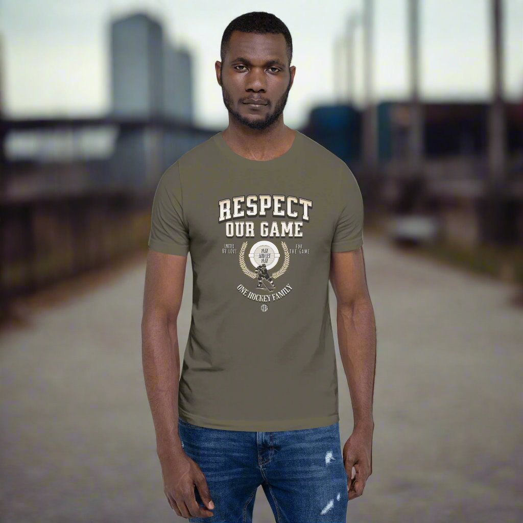 Respect Our Game tee - GoBoi Store - Show your love for the sport with this powerful statement tee! It’s a reminder to respect the game and all who play it, even when the competition gets fierce. This t-shirt is everything you've dreamed of and more. It feels soft and lightweight, with the right amount of stretch. It's comfortable and flattering for all.