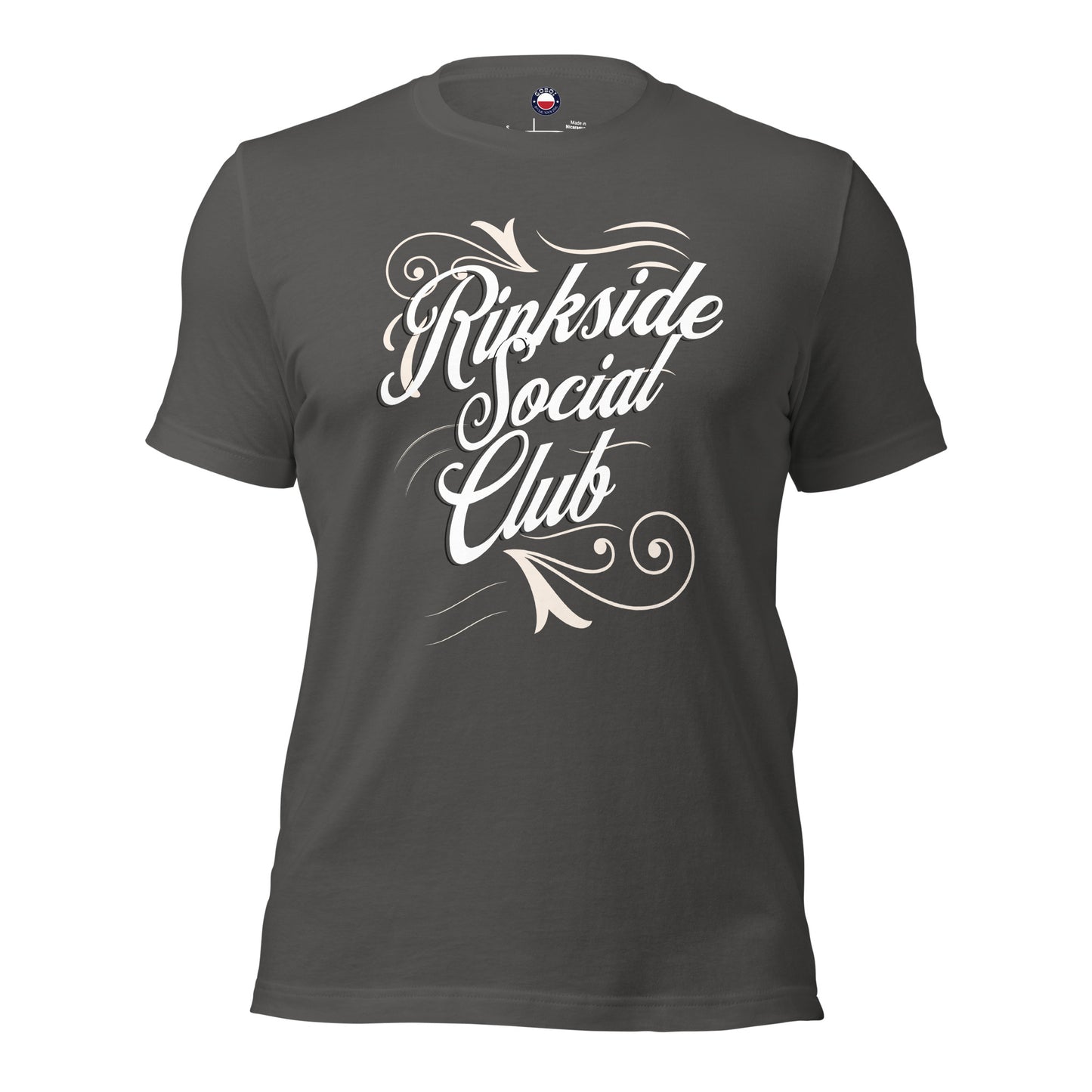 Rinkside t-shirt - GoBoi Store - Welcome to the Rinkside Social Club where the rink is more than just a place – it's a way of life! It's where lifelong friendships are forged and where the purest form of athletic life unfolds. This t-shirt is everything you've dreamed of and more. It feels soft and lightweight, with the right amount of stretch. It's comfortable and flattering for all.