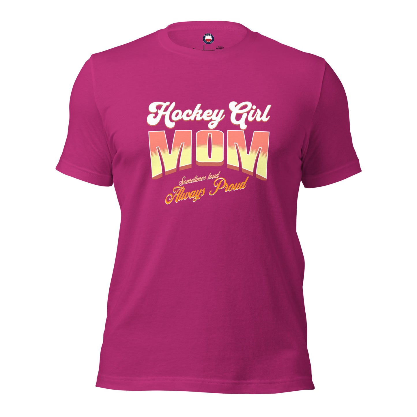 Hockey Girl Mom tee - GoBoi Store - For the proud mama who brings all the flavor to the rink. With delicious colors and a style that’s as vibrant as her spirit, this tee celebrates every goal and every moment! We’re gonna make you an offer you can’t refuse: the best 100% cotton tee you’ve ever tried. Pre-shrunk fabric? Check. Side-seamed construction? Check. Best fit ever? Double check.