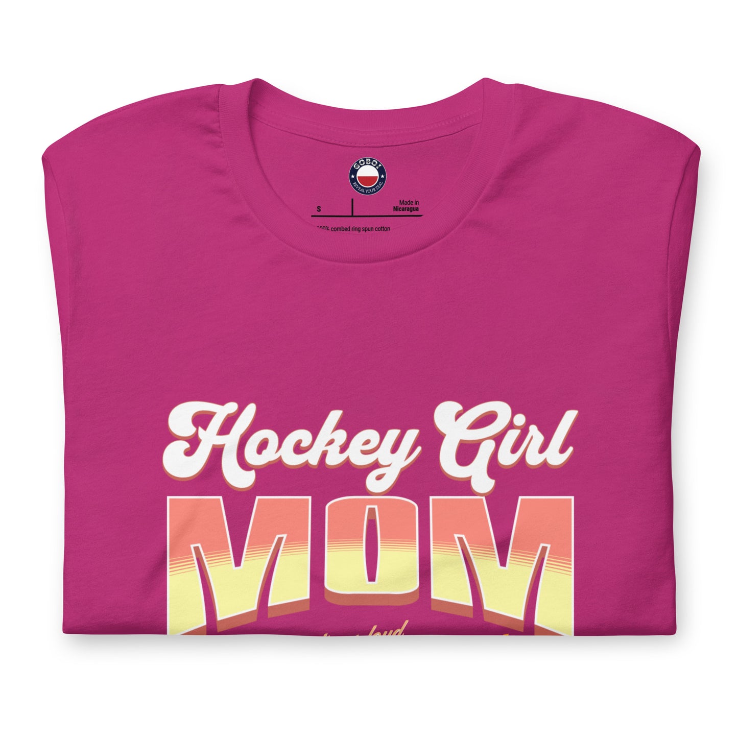 Hockey Girl Mom tee - GoBoi Store - For the proud mama who brings all the flavor to the rink. With delicious colors and a style that’s as vibrant as her spirit, this tee celebrates every goal and every moment! We’re gonna make you an offer you can’t refuse: the best 100% cotton tee you’ve ever tried. Pre-shrunk fabric? Check. Side-seamed construction? Check. Best fit ever? Double check.
