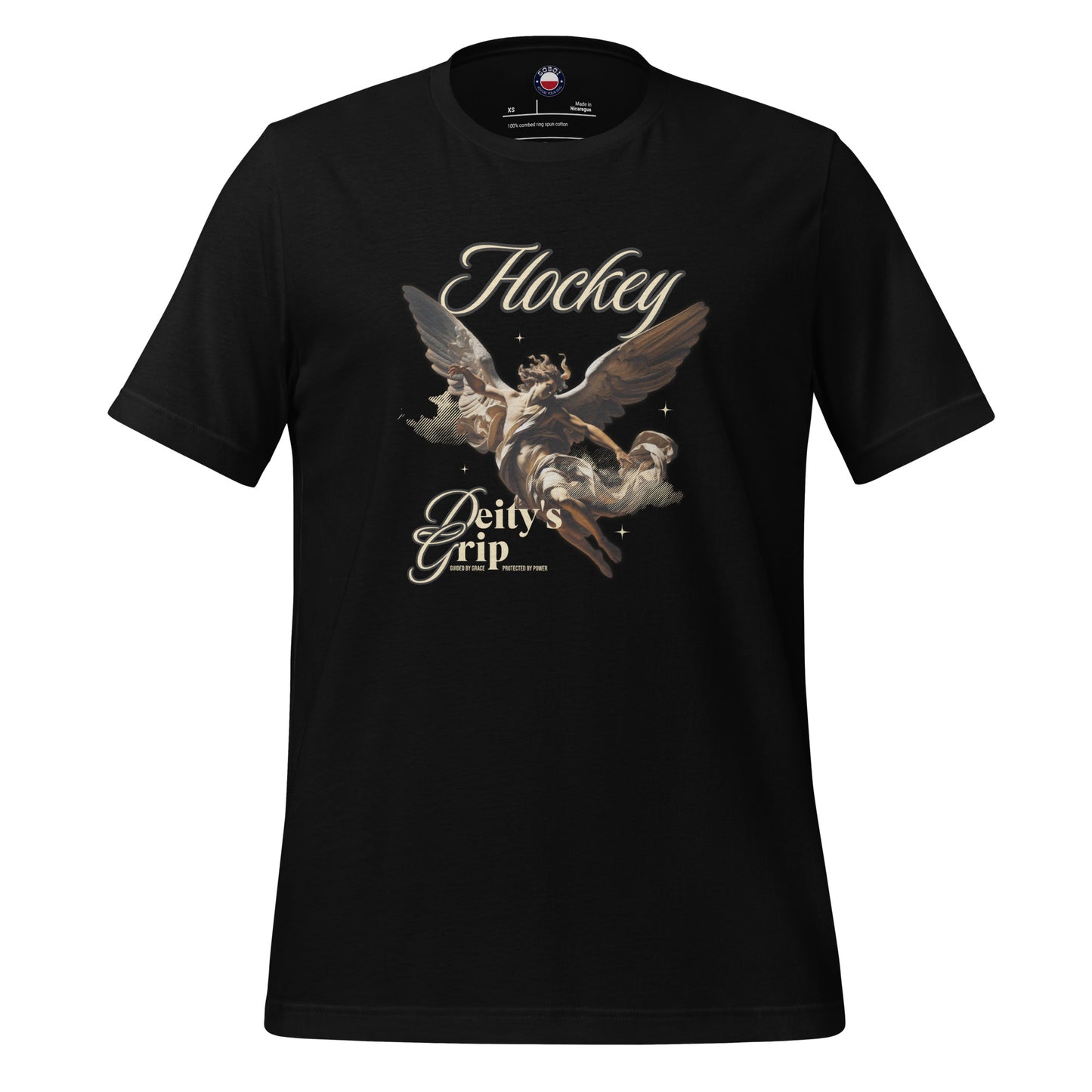 Hockey Deity tee - GoBoi Store - Channel your inner champion. "Hockey Deity"—because when you hit the ice, legends are born! This t-shirt is everything you've dreamed of and more. It feels soft and lightweight, with the right amount of stretch. It's comfortable and flattering for al