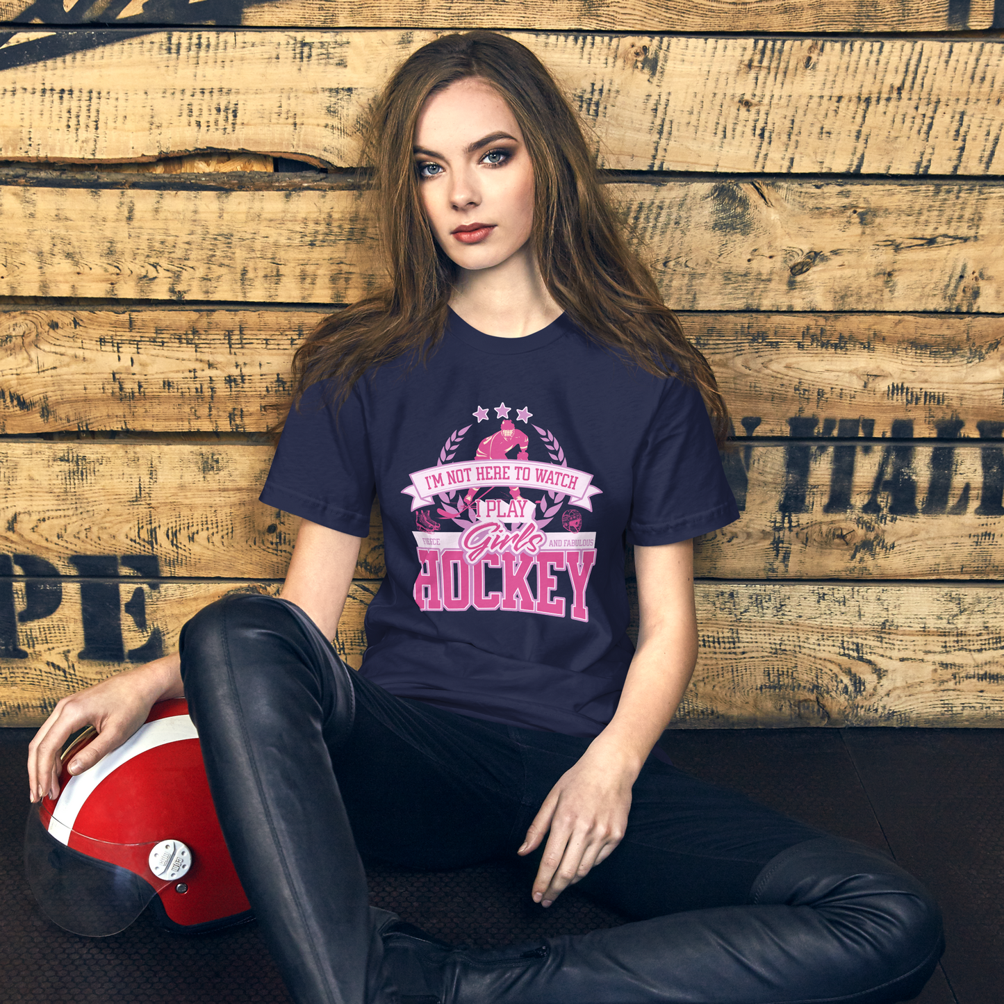 Girls Hockey tee - GoBoi Store - Not on the sidelines—she’s here to play. And oh boy, she plays with heart on fire ❤️🔥 T-shirts are a dime a dozen, but this one stands out from the pack. It’s super soft, breathable, and has just the right amount of stretch. Need we say more?