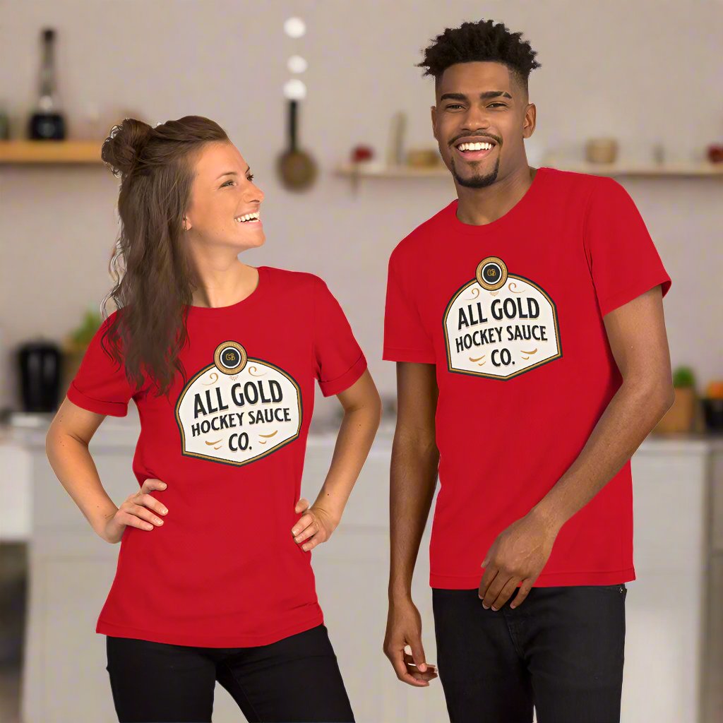Hockey Sauce tee - GoBoi Store - Get ready to spice up game day! A hockey tee bursting with colorful and delicious flair. A little flavor makes every hockey moment better! We’re gonna make you an offer you can’t refuse: the best 100% cotton tee you’ve ever tried. Pre-shrunk fabric? Check. Side-seamed construction? Check. Best fit ever? Double check.