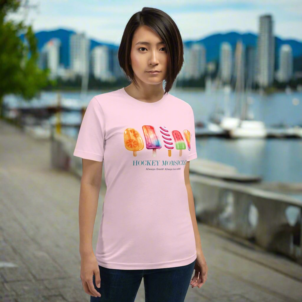 Hockey Momsicles t-shirt - GoBoi Store - Raise your gloves in admiration to Hockey Momsicles – the super cute and cool leaders of the frozen domain! We’re gonna make you an offer you can’t refuse: the best 100% cotton tee you’ve ever tried. Pre-shrunk fabric? Check. Side-seamed construction? Check. Best fit ever? Double check.