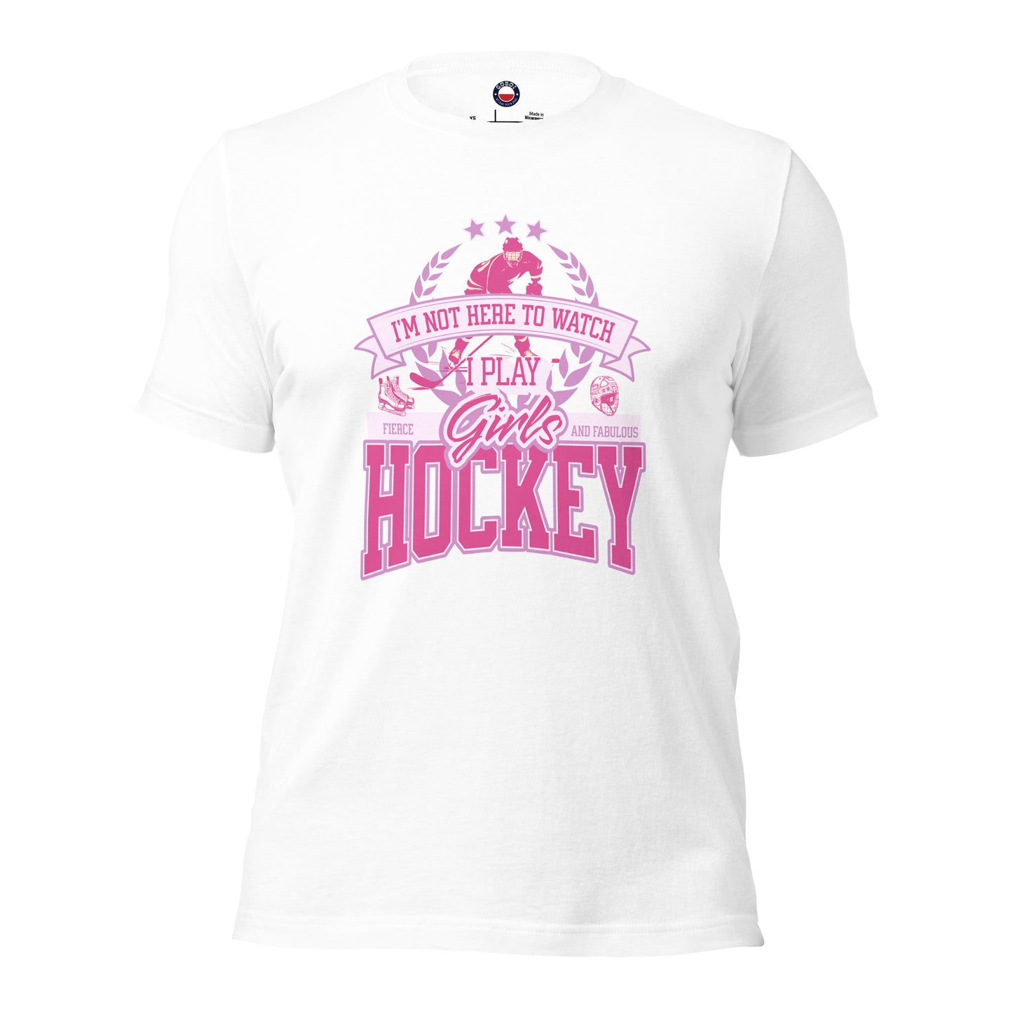 Girls Hockey tee - GoBoi Store - Not on the sidelines—she’s here to play. And oh boy, she plays with heart on fire ❤️🔥 T-shirts are a dime a dozen, but this one stands out from the pack. It’s super soft, breathable, and has just the right amount of stretch. Need we say more?