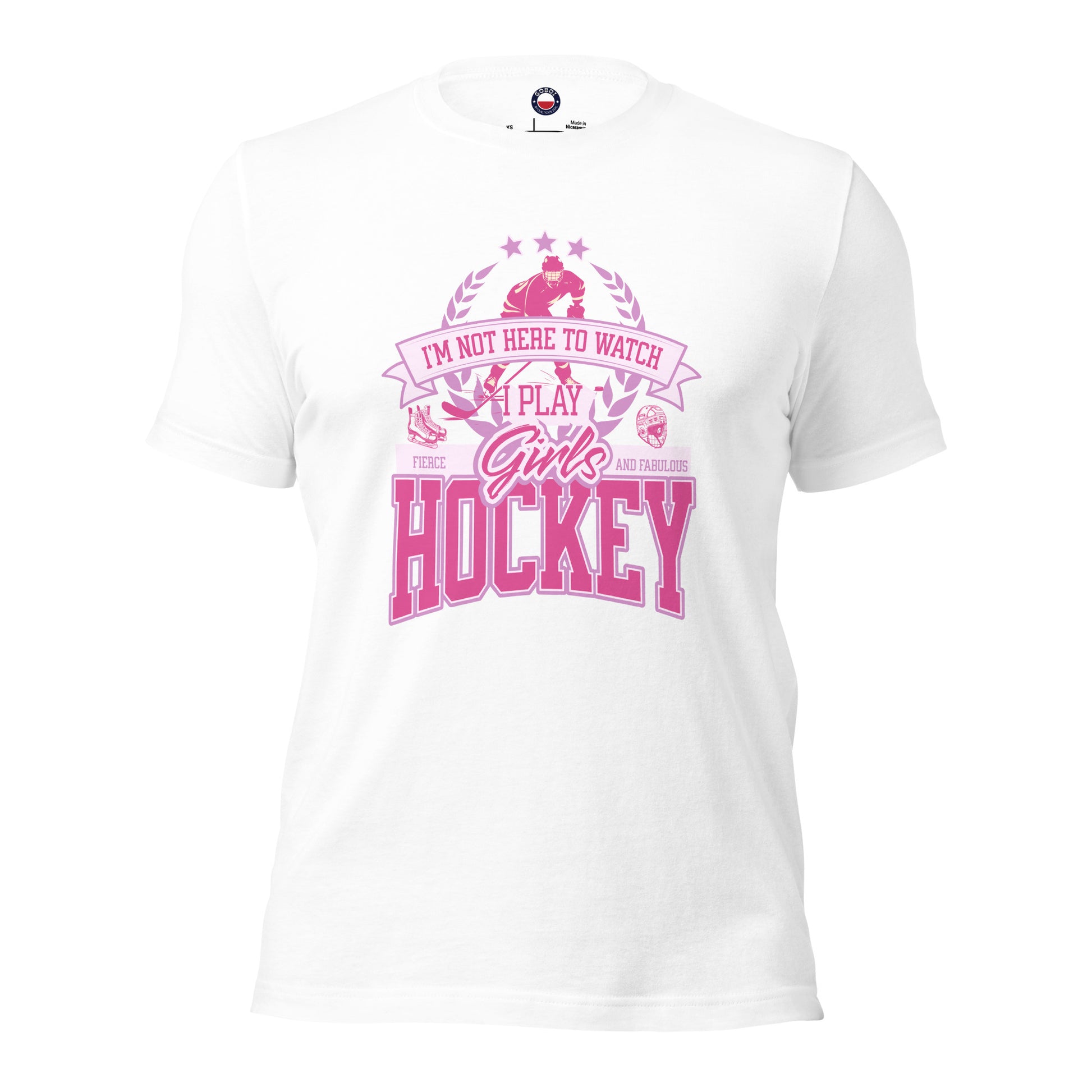 Girls Hockey tee - GoBoi Store -  Not on the sidelines—she’s here to play. And oh boy, she plays with heart on fire ❤️🔥 T-shirts are a dime a dozen, but this one stands out from the pack. It’s super soft, breathable, and has just the right amount of stretch. Need we say more?