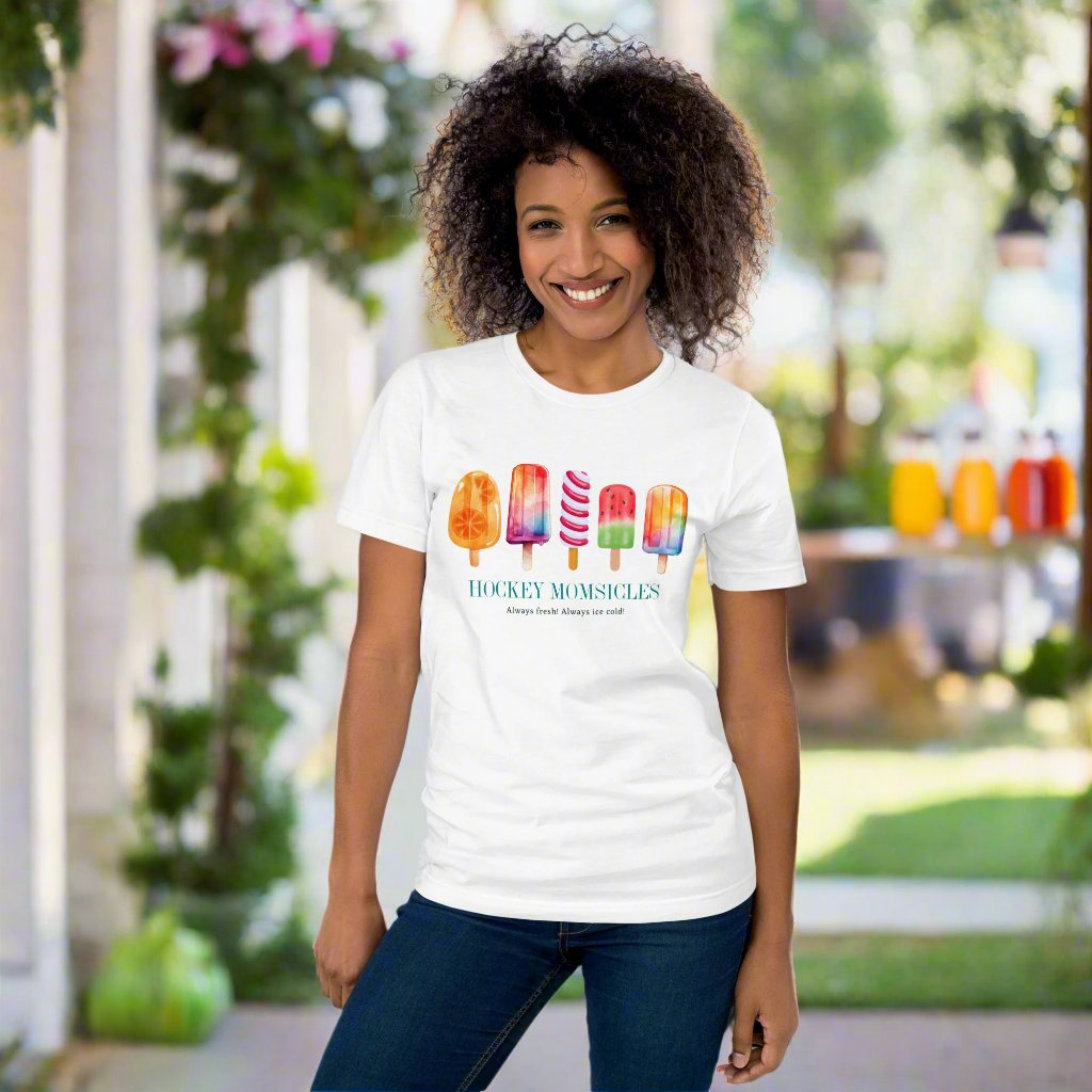 Hockey Momsicles t-shirt - GoBoi Store - Raise your gloves in admiration to Hockey Momsicles – the super cute and cool leaders of the frozen domain! We’re gonna make you an offer you can’t refuse: the best 100% cotton tee you’ve ever tried. Pre-shrunk fabric? Check. Side-seamed construction? Check. Best fit ever? Double check.