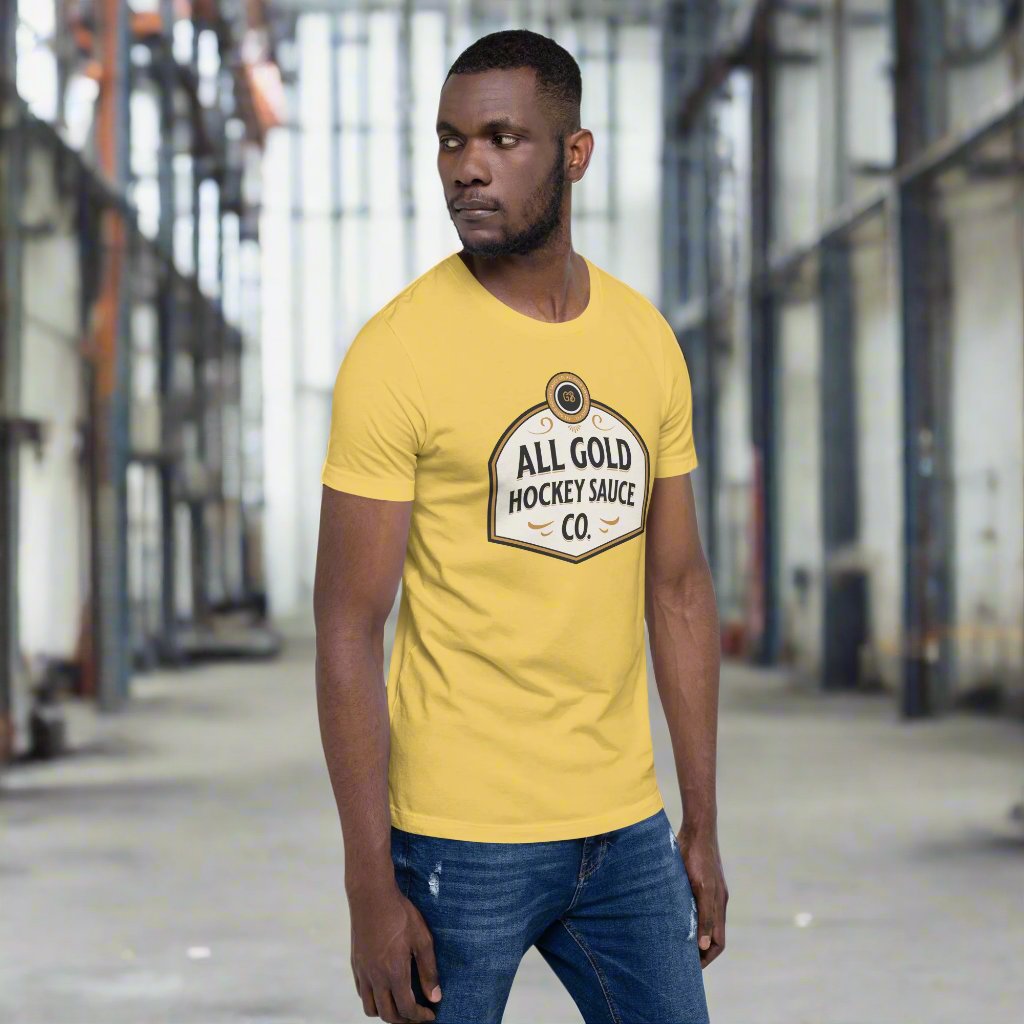 Hockey Sauce tee - GoBoi Store - Get ready to spice up game day! A hockey tee bursting with colorful and delicious flair. A little flavor makes every hockey moment better! We’re gonna make you an offer you can’t refuse: the best 100% cotton tee you’ve ever tried. Pre-shrunk fabric? Check. Side-seamed construction? Check. Best fit ever? Double check.