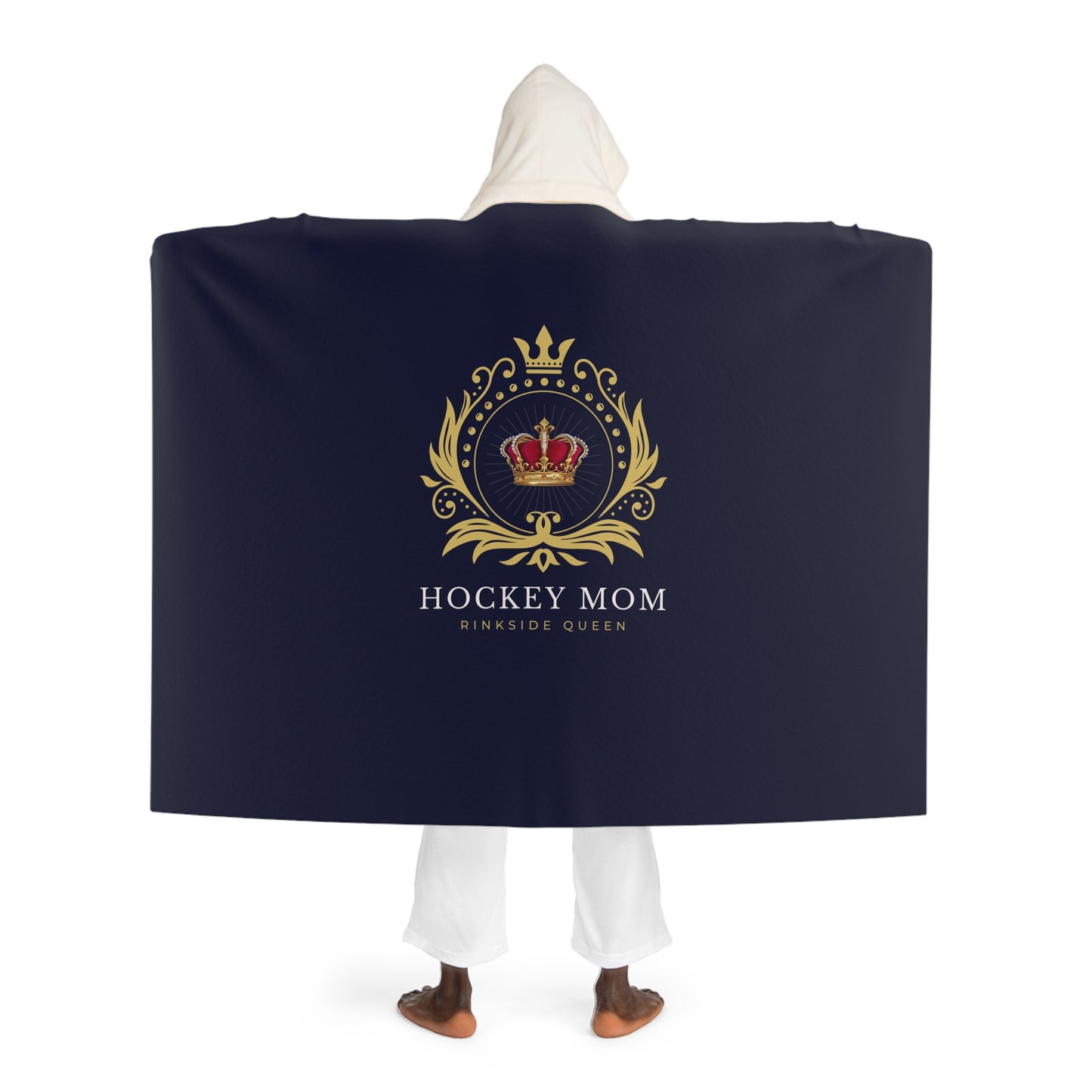 Rinkside Queen sherpa fleece blanket - GoBoi Store -  In our Rinkside Queen collection, you'll find more than just apparel – you'll find a reflection of your own noble spirit. Each piece is crafted with care and reverence, a symbol of the passion and dedication that define us as hockey moms.