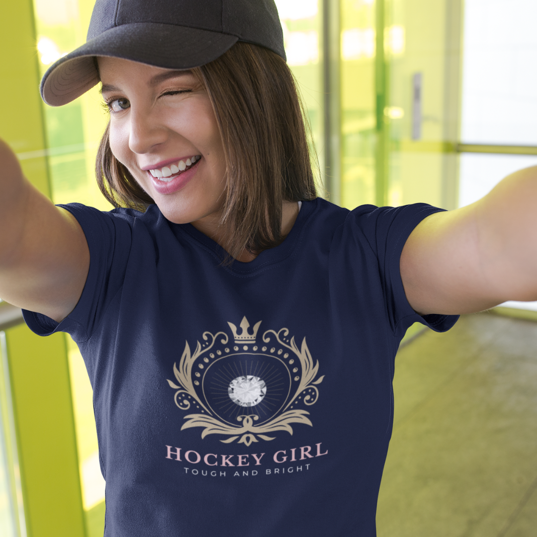 Hockey Girl tee navy