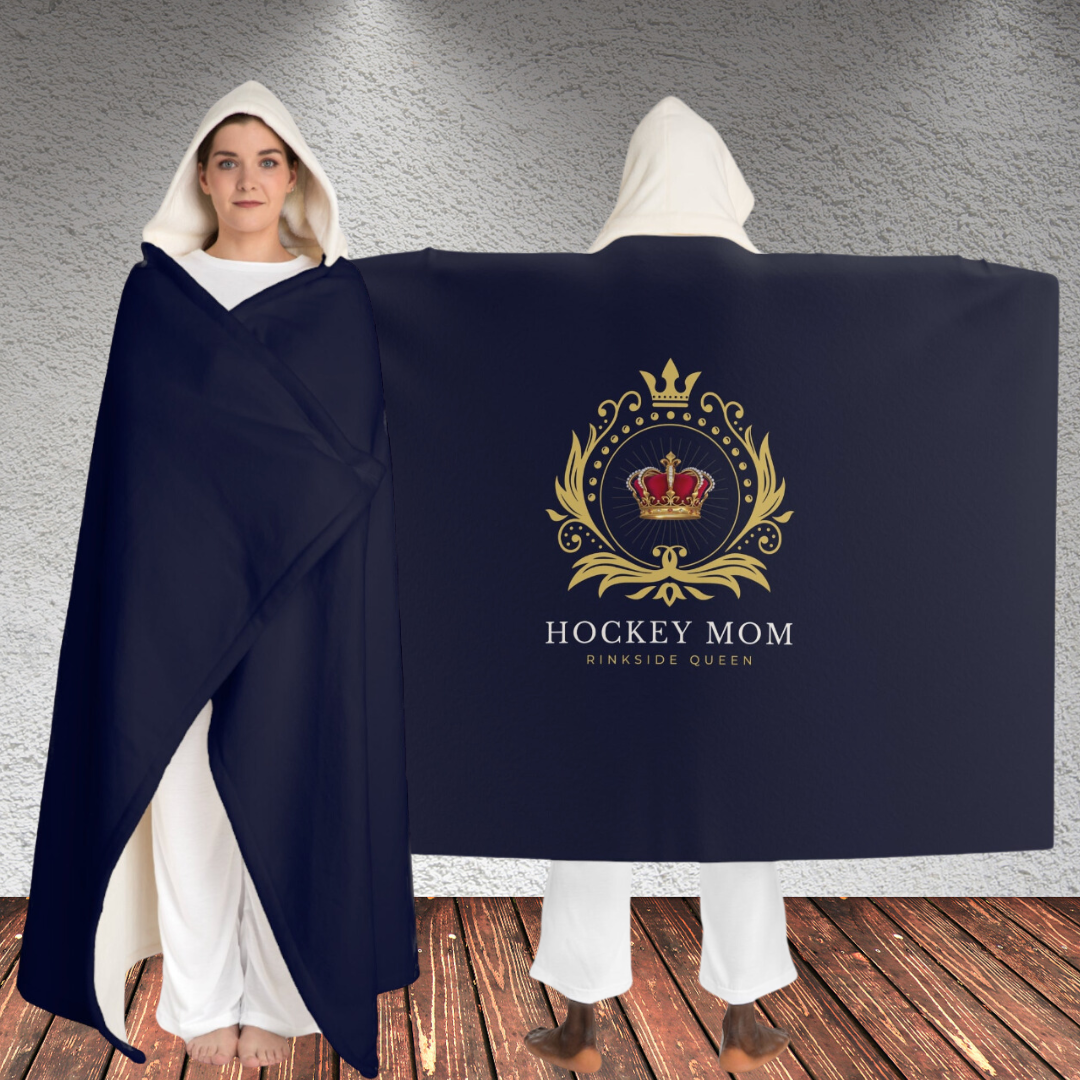 Rinkside Queen sherpa fleece blanket - GoBoi Store -  In our Rinkside Queen collection, you'll find more than just apparel – you'll find a reflection of your own noble spirit. Each piece is crafted with care and reverence, a symbol of the passion and dedication that define us as hockey moms.