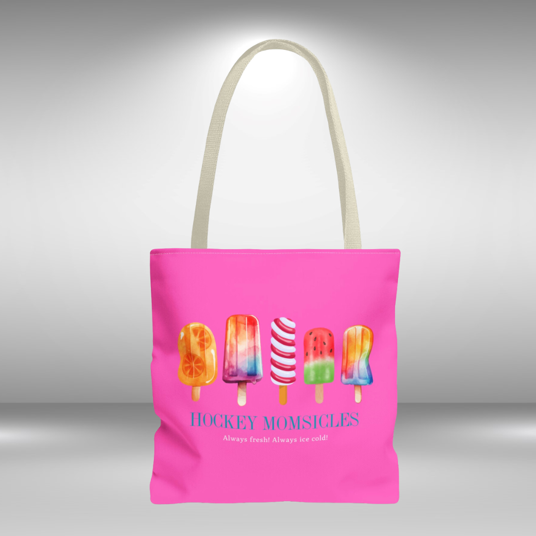 Hockey Momsicles Tote Bag pink