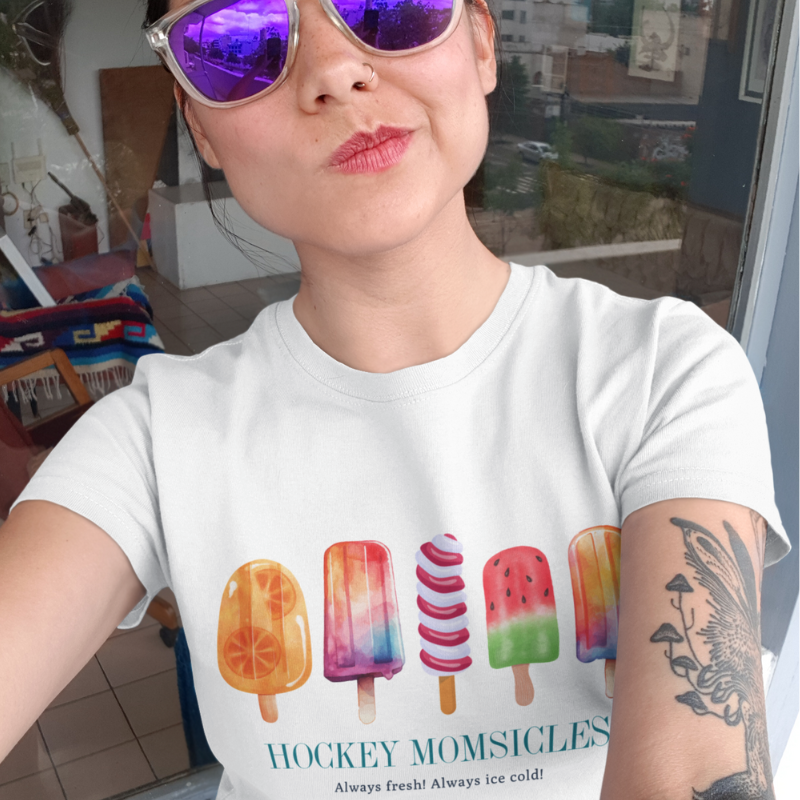 Hockey Momsicles tee white