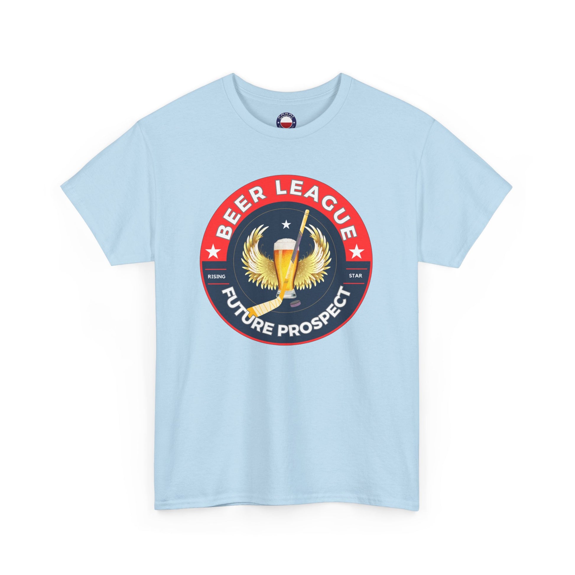 beer league hockey tee blue