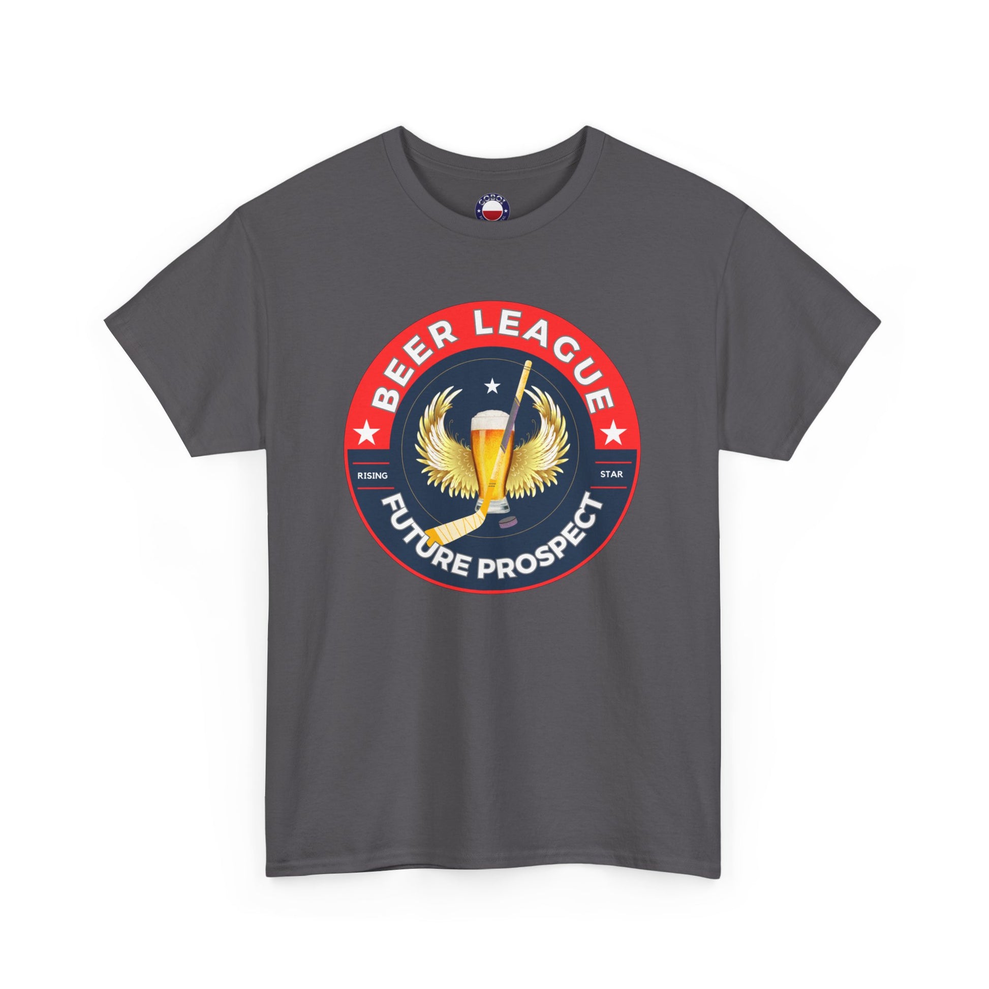 beer league hockey tee grey