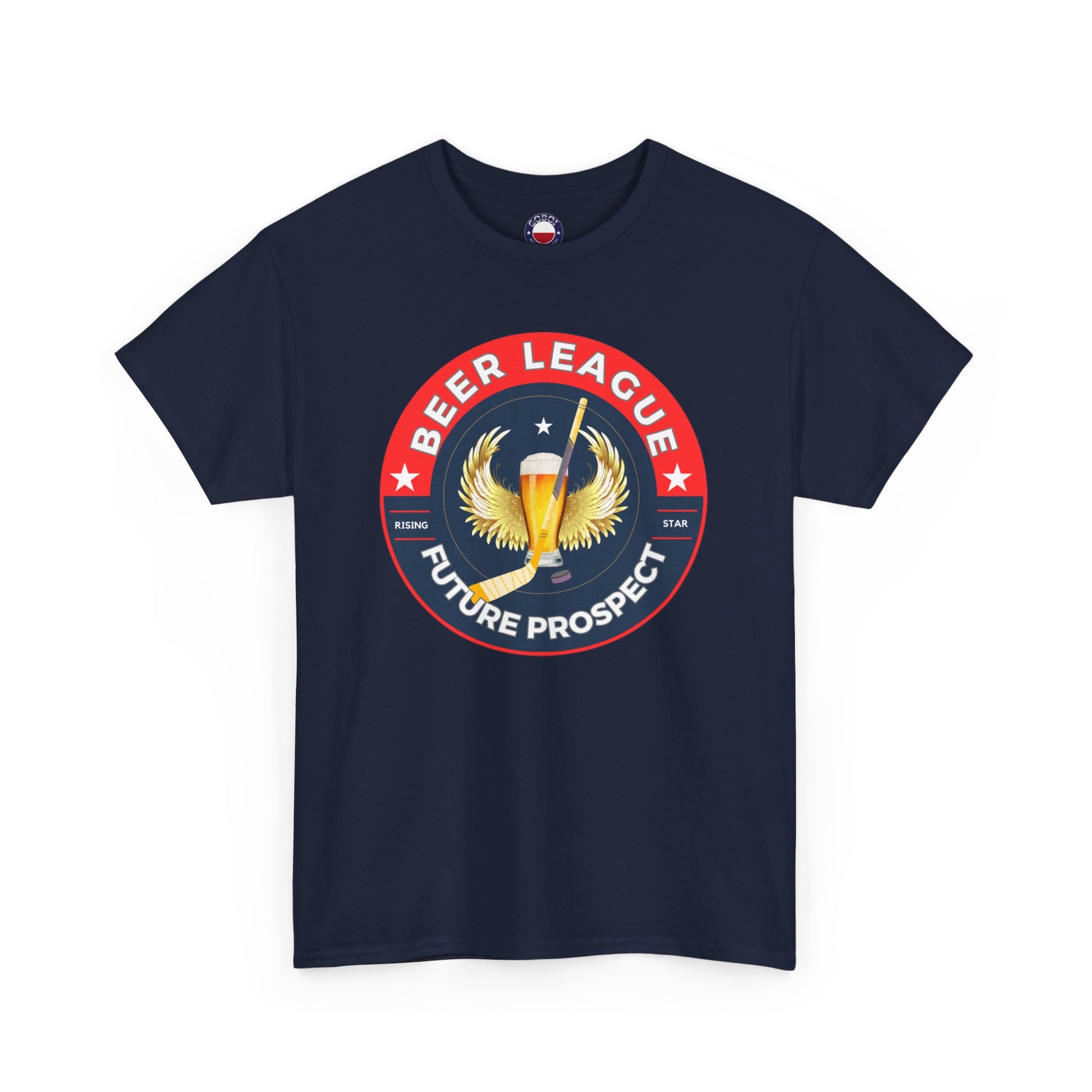 beer league hockey tee navy