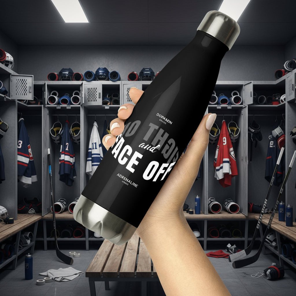 Black steel water bottle